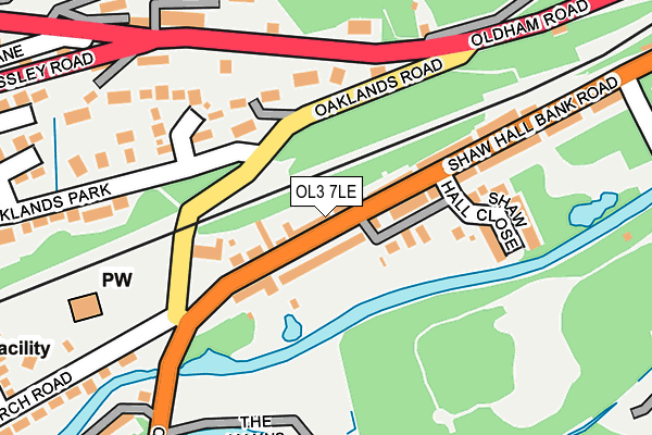 OL3 7LE map - OS OpenMap – Local (Ordnance Survey)