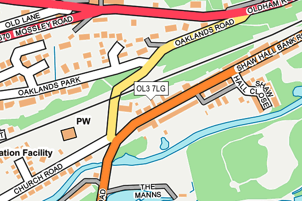 OL3 7LG map - OS OpenMap – Local (Ordnance Survey)