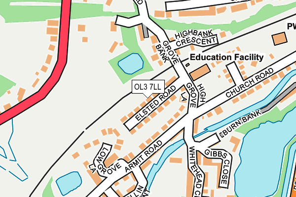 OL3 7LL map - OS OpenMap – Local (Ordnance Survey)