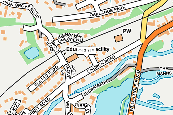 OL3 7LY map - OS OpenMap – Local (Ordnance Survey)