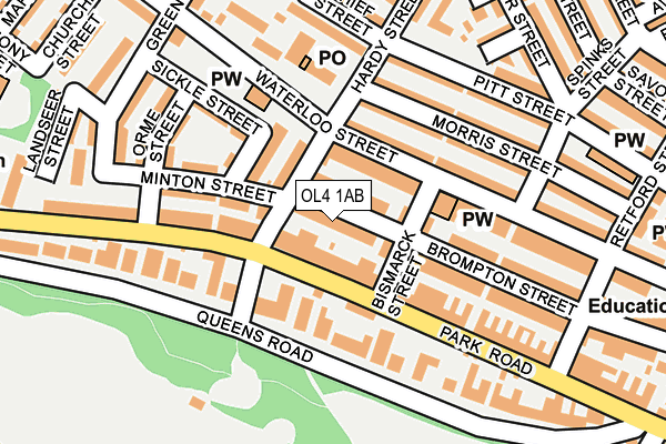 OL4 1AB map - OS OpenMap – Local (Ordnance Survey)