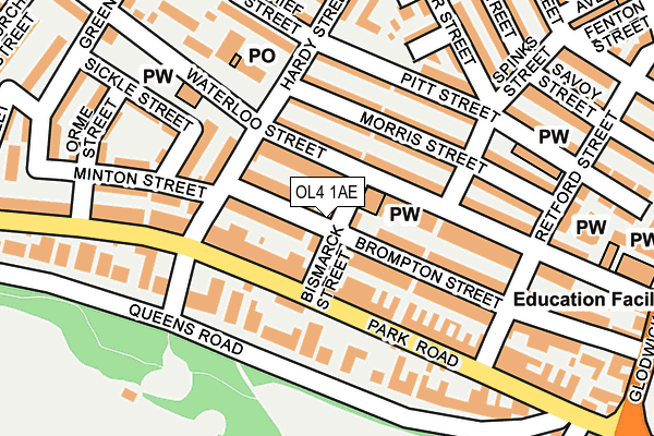 OL4 1AE map - OS OpenMap – Local (Ordnance Survey)