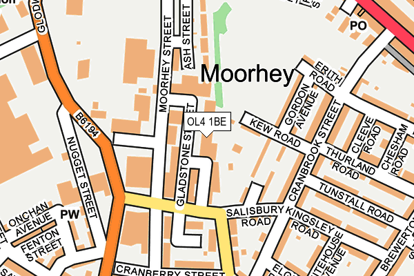 OL4 1BE map - OS OpenMap – Local (Ordnance Survey)