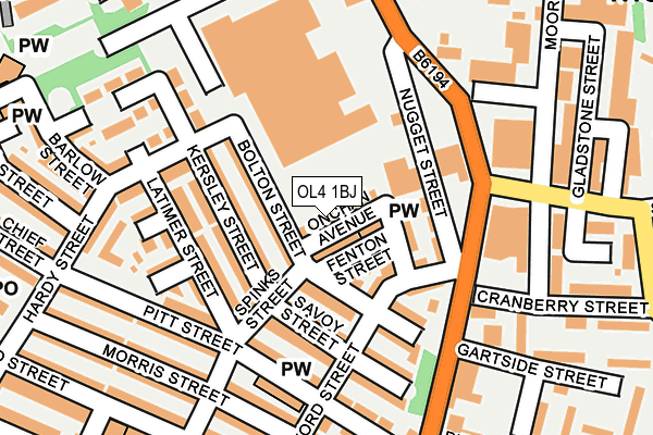 OL4 1BJ map - OS OpenMap – Local (Ordnance Survey)