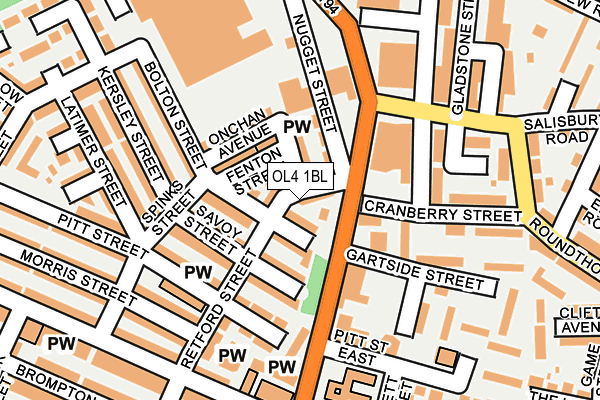 OL4 1BL map - OS OpenMap – Local (Ordnance Survey)