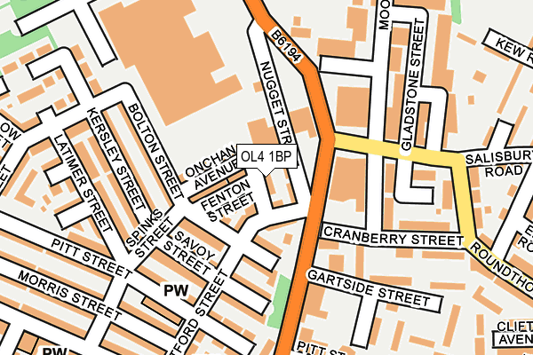 OL4 1BP map - OS OpenMap – Local (Ordnance Survey)