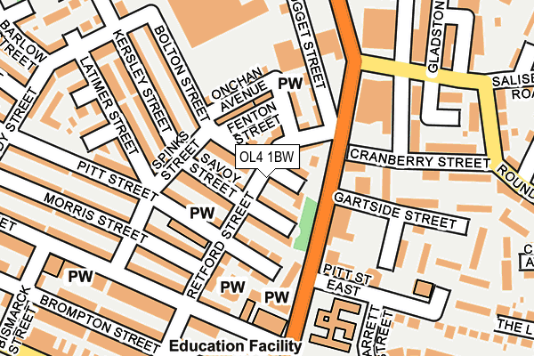 OL4 1BW map - OS OpenMap – Local (Ordnance Survey)