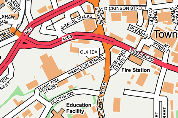 OL4 1DA map - OS OpenMap – Local (Ordnance Survey)