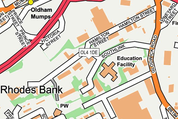 OL4 1DE map - OS OpenMap – Local (Ordnance Survey)