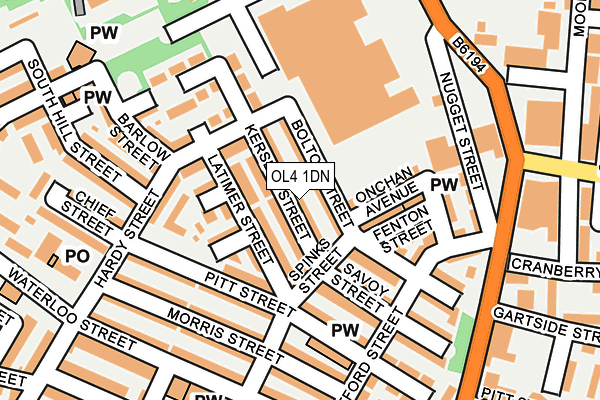 OL4 1DN map - OS OpenMap – Local (Ordnance Survey)