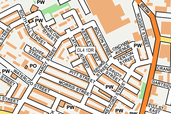 OL4 1DR map - OS OpenMap – Local (Ordnance Survey)