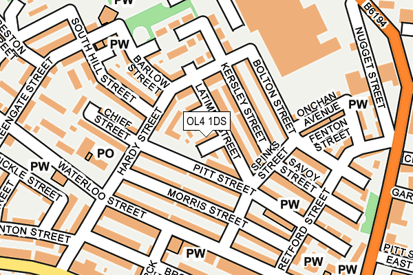 OL4 1DS map - OS OpenMap – Local (Ordnance Survey)