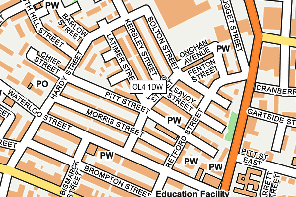 OL4 1DW map - OS OpenMap – Local (Ordnance Survey)