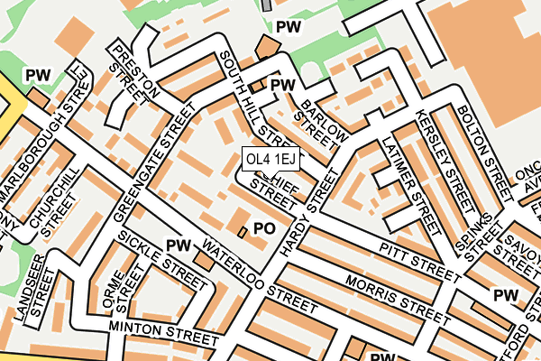 OL4 1EJ map - OS OpenMap – Local (Ordnance Survey)
