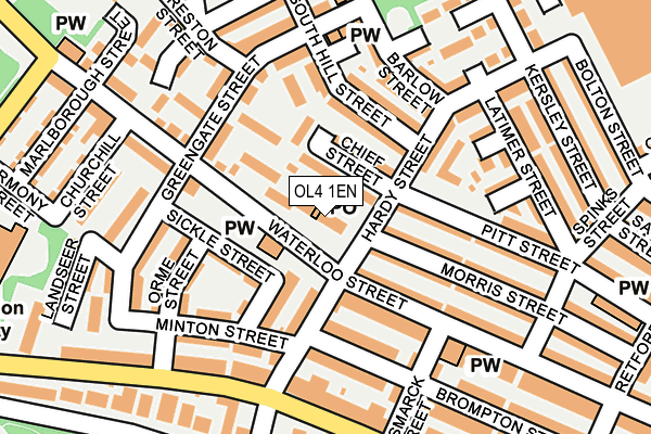OL4 1EN map - OS OpenMap – Local (Ordnance Survey)