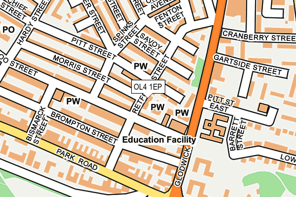 OL4 1EP map - OS OpenMap – Local (Ordnance Survey)