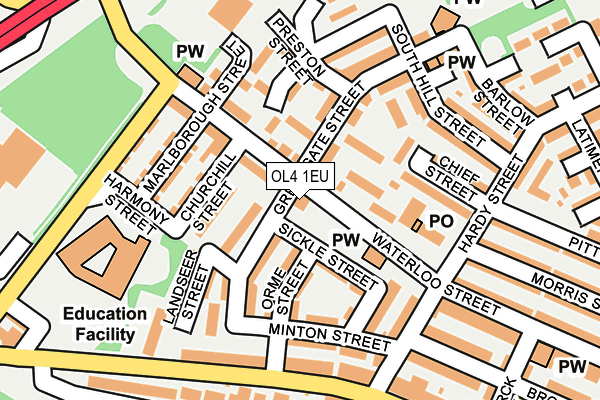 OL4 1EU map - OS OpenMap – Local (Ordnance Survey)