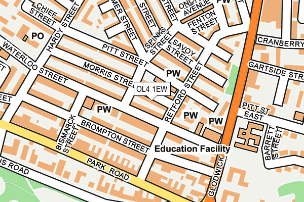 OL4 1EW map - OS OpenMap – Local (Ordnance Survey)