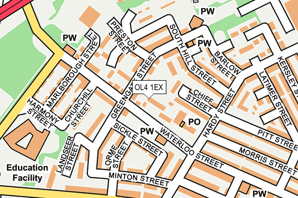 OL4 1EX map - OS OpenMap – Local (Ordnance Survey)