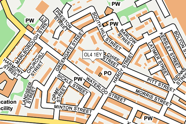 OL4 1EY map - OS OpenMap – Local (Ordnance Survey)