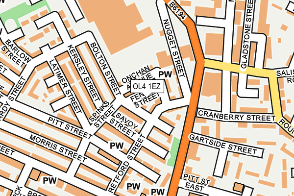 OL4 1EZ map - OS OpenMap – Local (Ordnance Survey)
