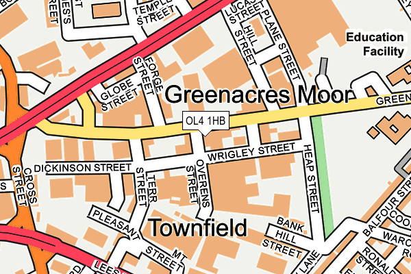 OL4 1HB map - OS OpenMap – Local (Ordnance Survey)