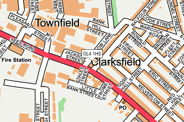 OL4 1HS map - OS OpenMap – Local (Ordnance Survey)