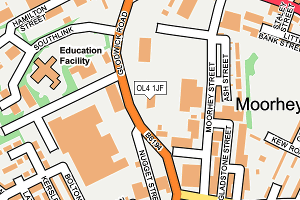 OL4 1JF map - OS OpenMap – Local (Ordnance Survey)