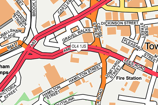OL4 1JS map - OS OpenMap – Local (Ordnance Survey)