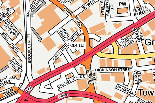 OL4 1JZ map - OS OpenMap – Local (Ordnance Survey)