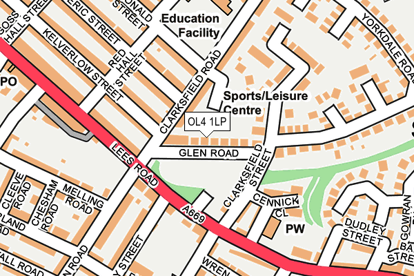 OL4 1LP map - OS OpenMap – Local (Ordnance Survey)