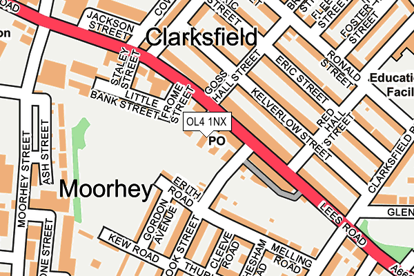 OL4 1NX map - OS OpenMap – Local (Ordnance Survey)