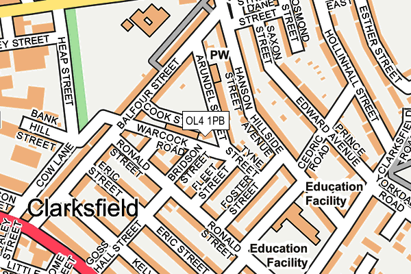 OL4 1PB map - OS OpenMap – Local (Ordnance Survey)