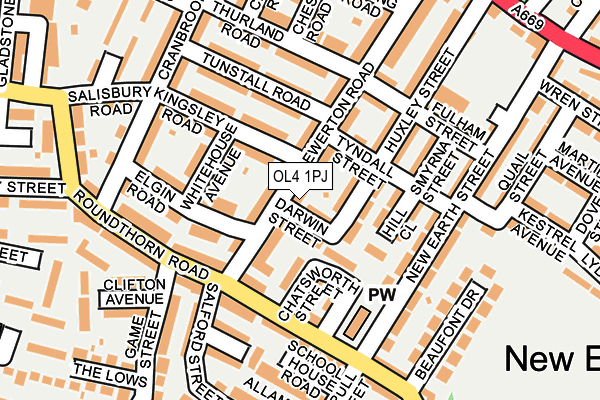 OL4 1PJ map - OS OpenMap – Local (Ordnance Survey)