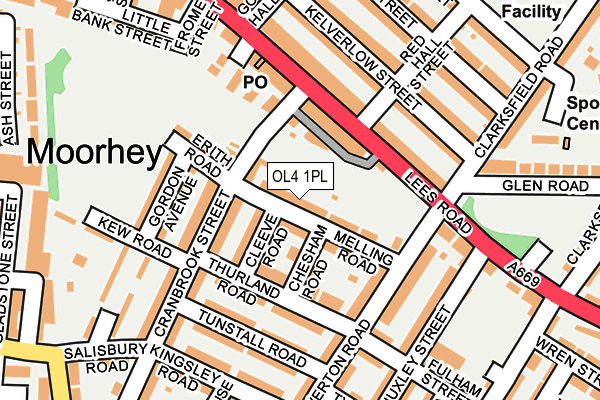 OL4 1PL map - OS OpenMap – Local (Ordnance Survey)