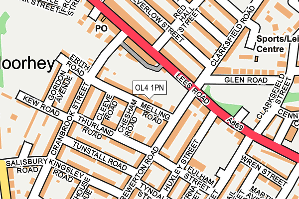 OL4 1PN map - OS OpenMap – Local (Ordnance Survey)