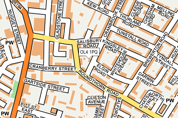 OL4 1PQ map - OS OpenMap – Local (Ordnance Survey)