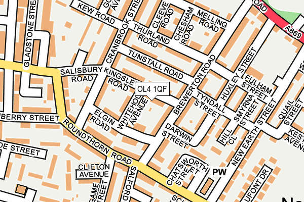 OL4 1QF map - OS OpenMap – Local (Ordnance Survey)