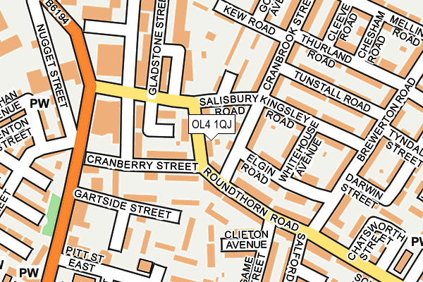 OL4 1QJ map - OS OpenMap – Local (Ordnance Survey)