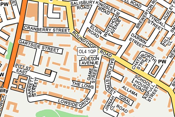 OL4 1QP map - OS OpenMap – Local (Ordnance Survey)