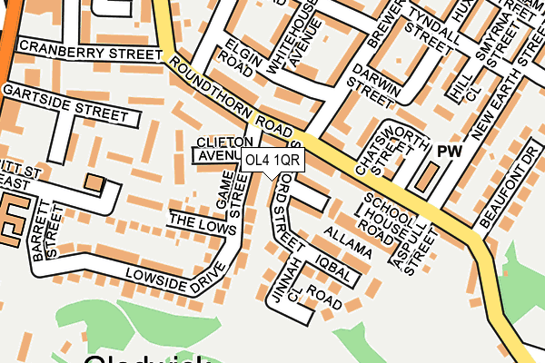 OL4 1QR map - OS OpenMap – Local (Ordnance Survey)