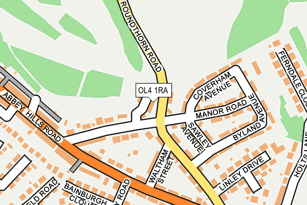 OL4 1RA map - OS OpenMap – Local (Ordnance Survey)