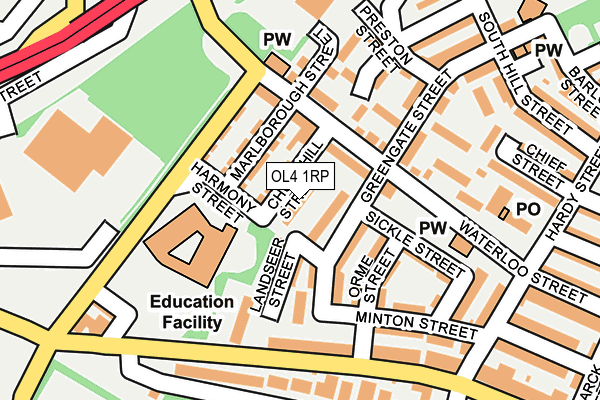 OL4 1RP map - OS OpenMap – Local (Ordnance Survey)