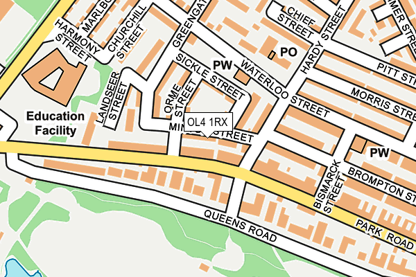 OL4 1RX map - OS OpenMap – Local (Ordnance Survey)