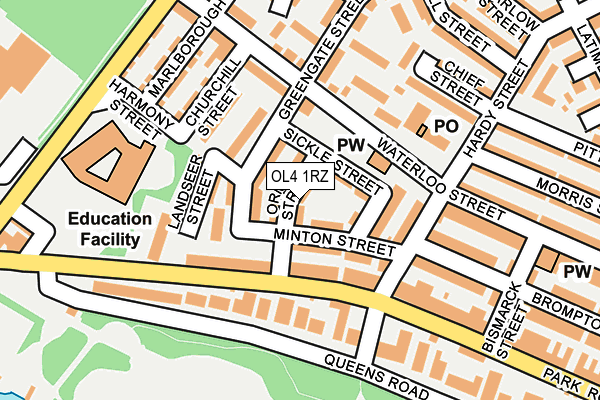 OL4 1RZ map - OS OpenMap – Local (Ordnance Survey)