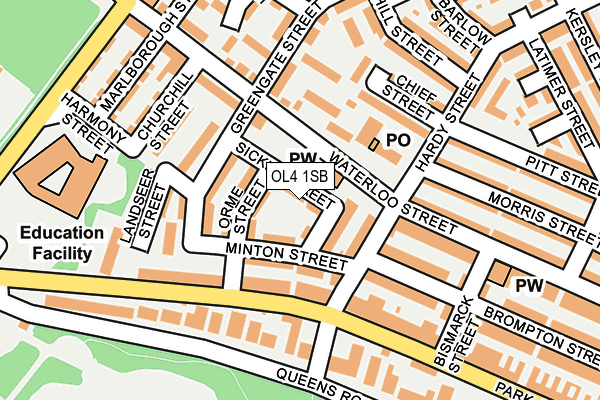 OL4 1SB map - OS OpenMap – Local (Ordnance Survey)