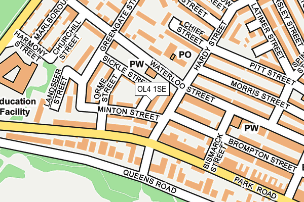 OL4 1SE map - OS OpenMap – Local (Ordnance Survey)