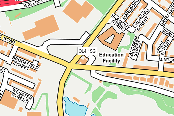 OL4 1SG map - OS OpenMap – Local (Ordnance Survey)