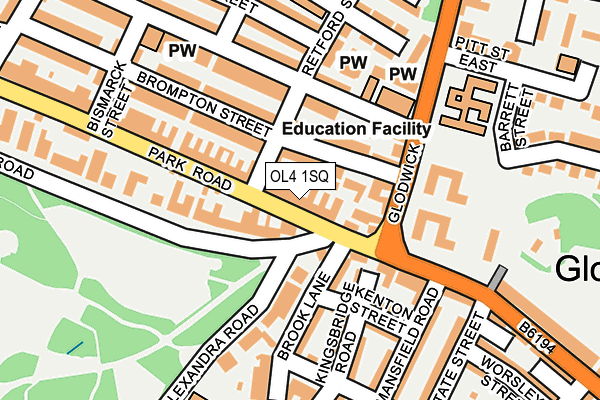 OL4 1SQ map - OS OpenMap – Local (Ordnance Survey)