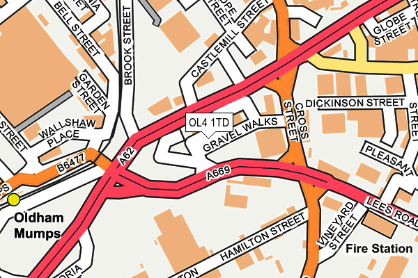OL4 1TD map - OS OpenMap – Local (Ordnance Survey)